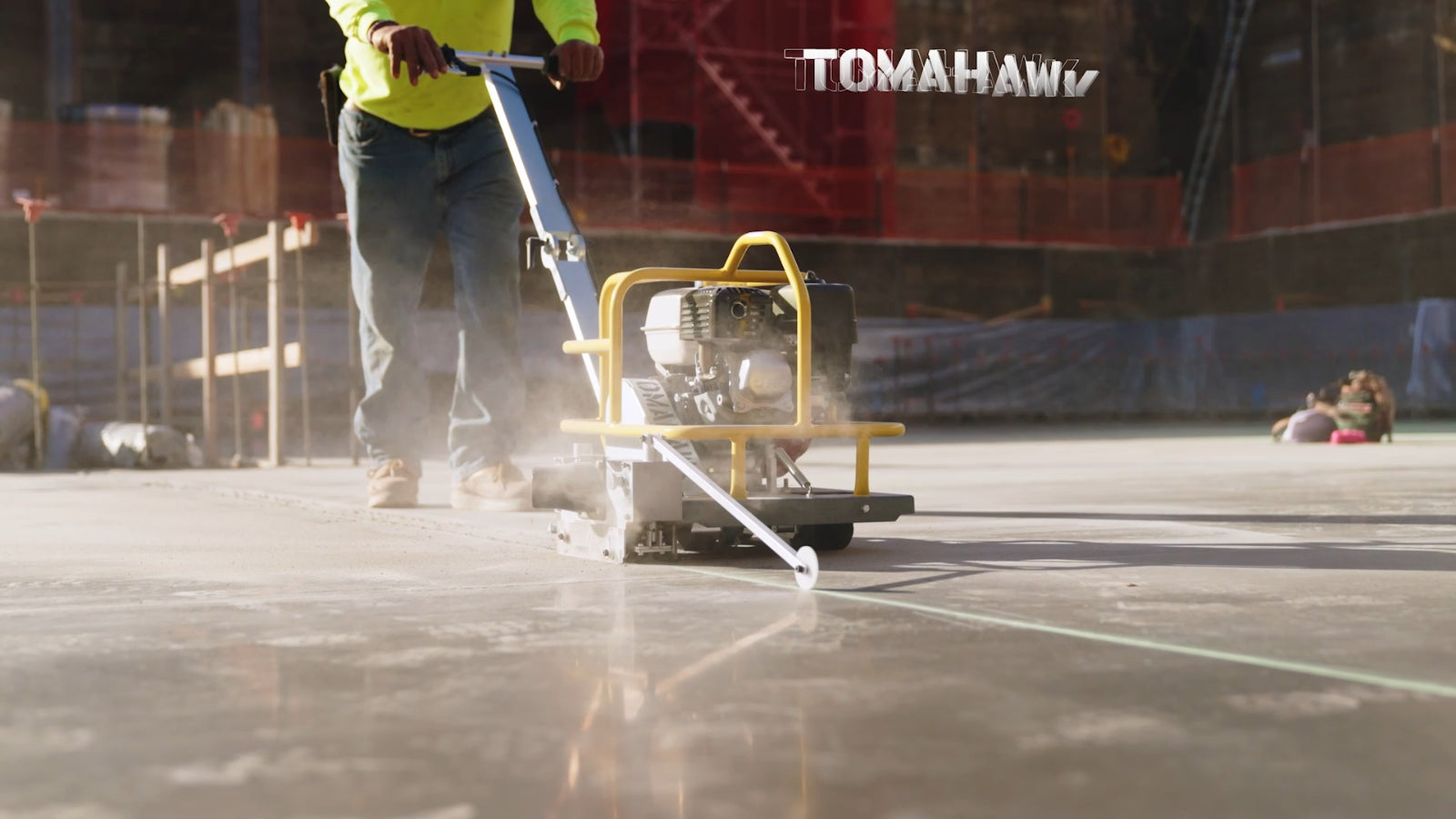 Green Concrete Saw 6" Early Entry Soff Cut Walk behind Honda 3.5HP Cement Cutter