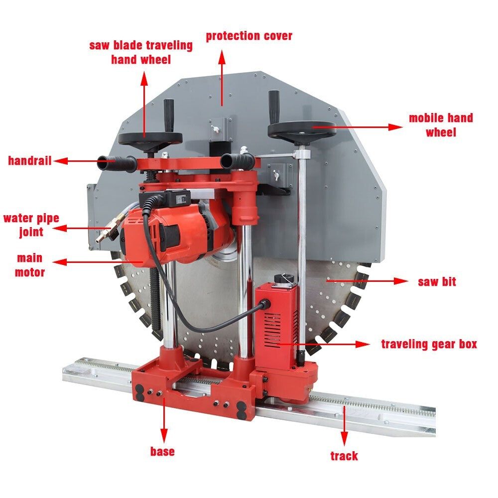 Concrete Saw Wall Cutting Machine 220V 16.1″Cutting Depth Concrete Wall Chaser