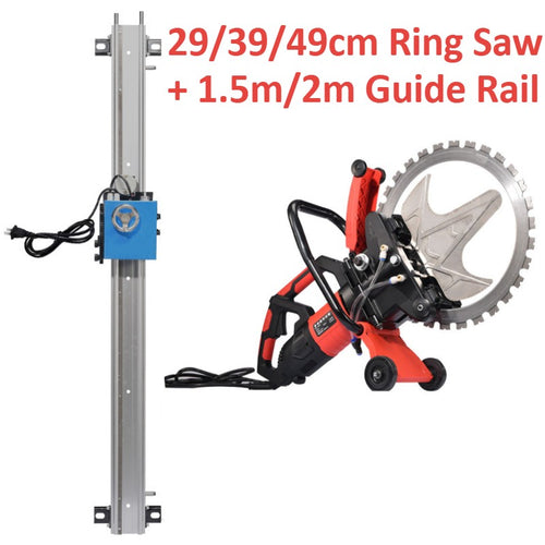 220V 8980W 29Cm/39Cm/49Cm Ring Saw Concrete Wall Cutting Machine with Guide Rail