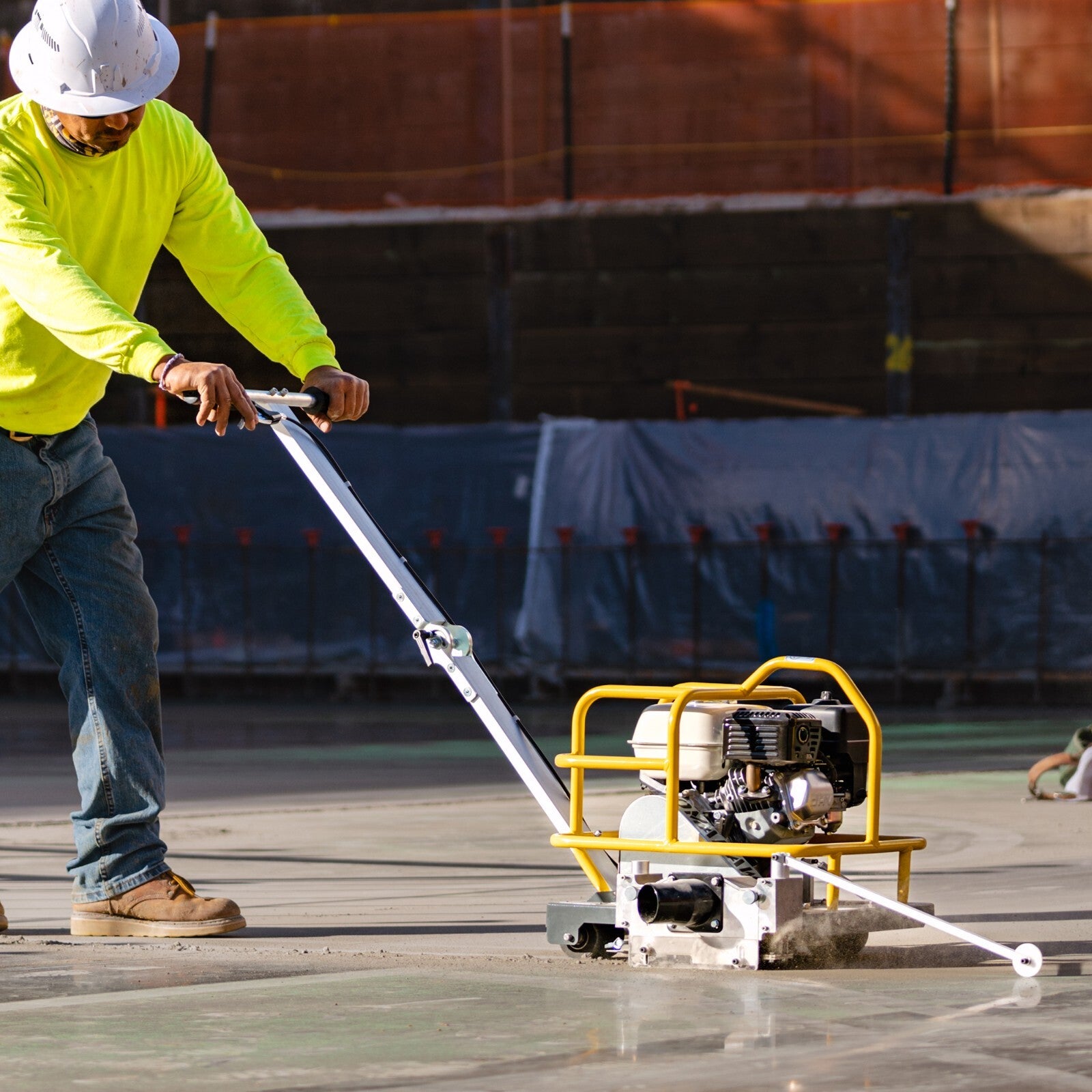 Green Concrete Saw 6" Early Entry Soff Cut Walk behind Honda 3.5HP Cement Cutter