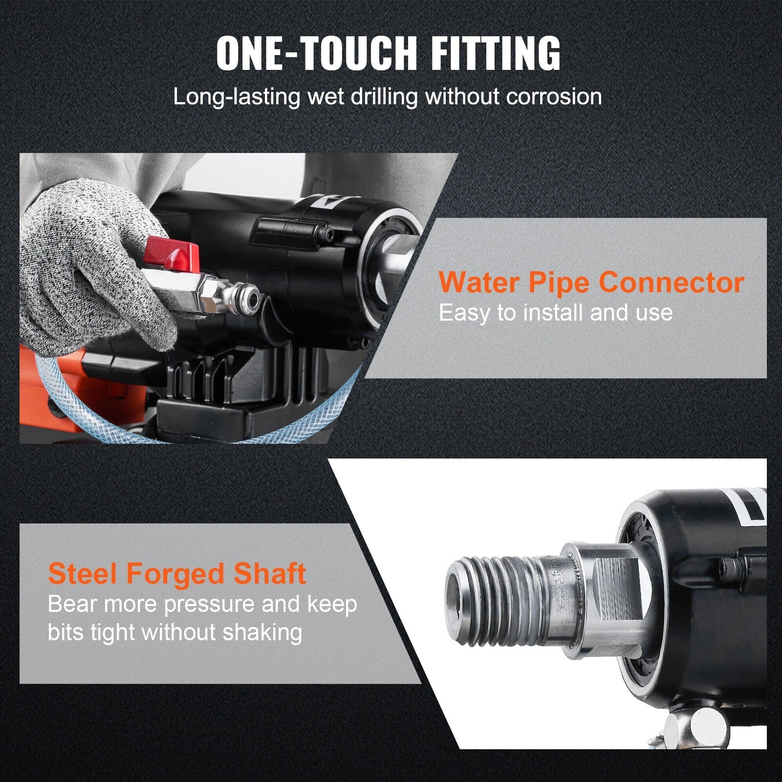 Wet&Dry Diamond Core Drill Machine Concrete Core Drill Rig 2500W 750RPM