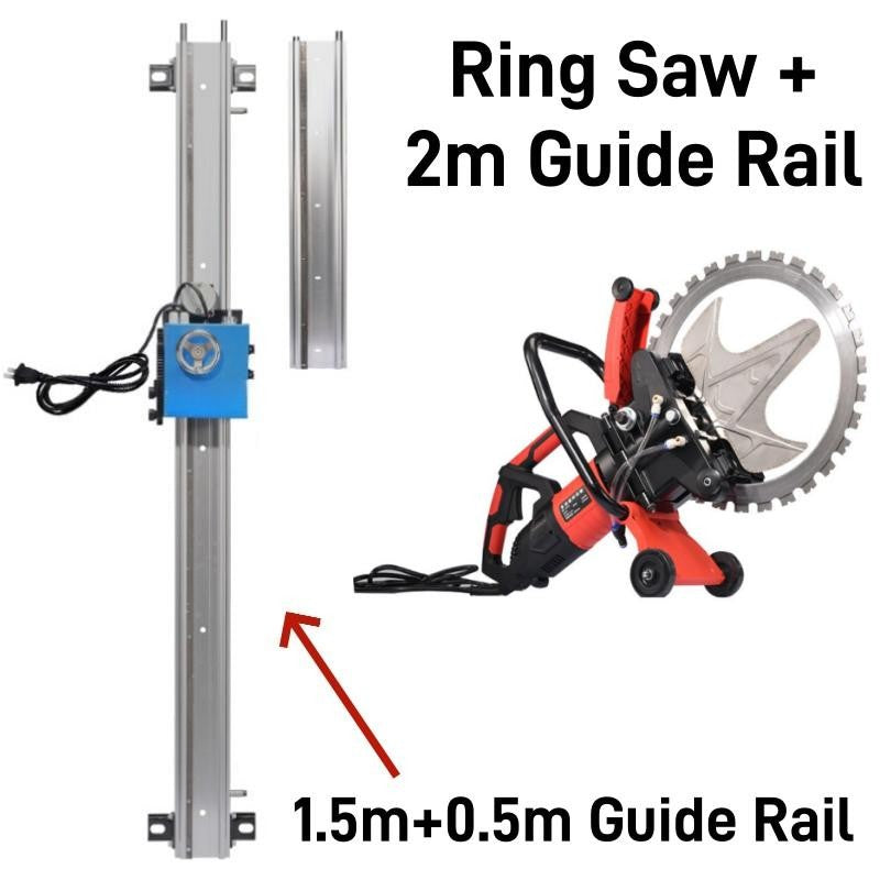 220V 8980W 29Cm/39Cm/49Cm Ring Saw Concrete Wall Cutting Machine with Guide Rail