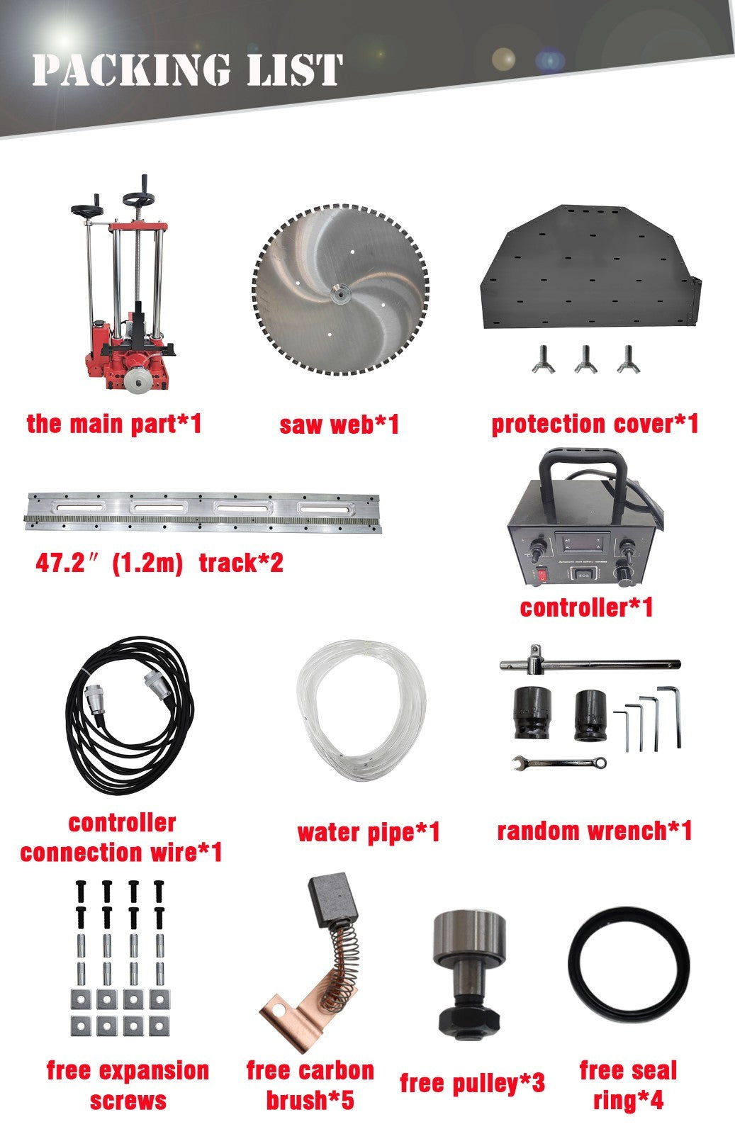  220V Automatic Concrete Brick Wall Cutting Machine 20.1″Cutting Depth 11800W
