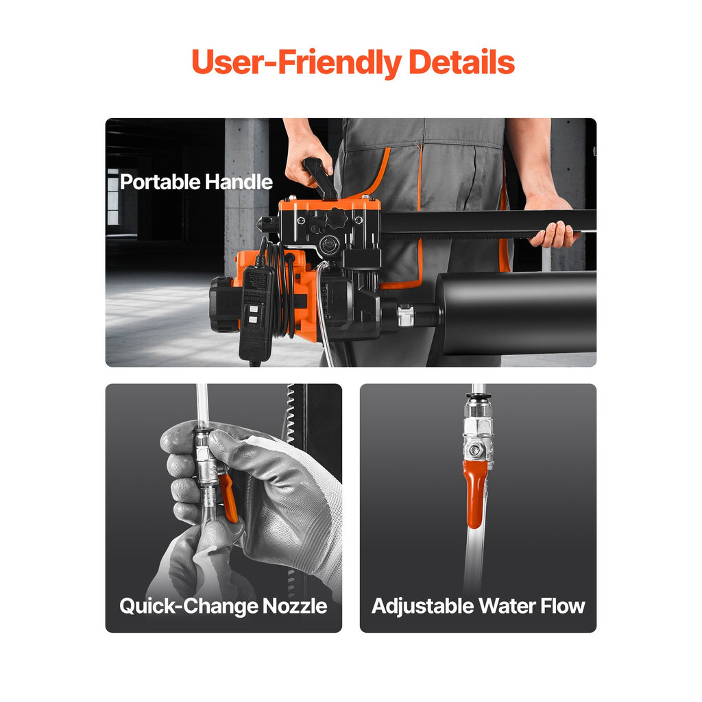 Diamond Core Drill Machine Concrete Core Drill Rig with Stand 8 in 3000W